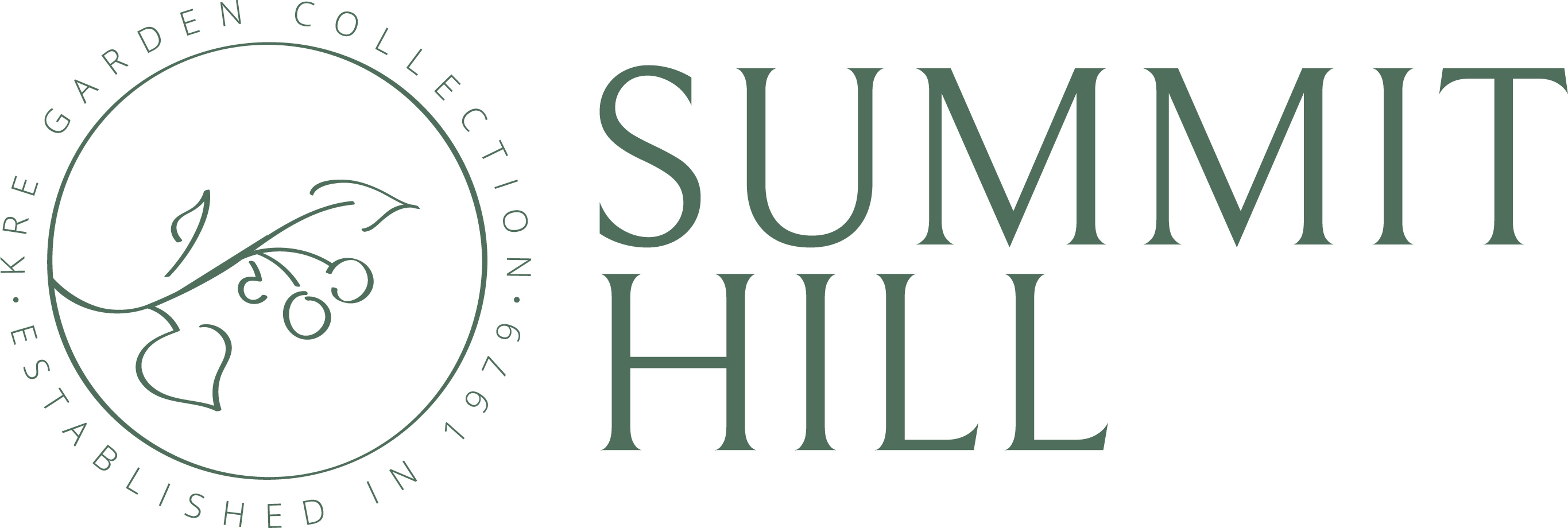 A green background with the words "SUMMIT HILL" in white.